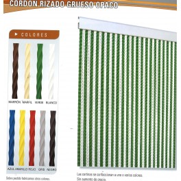 Cortina Cordon Rizado Grueso color opaco para Puertas - Cortinas Antimoscas